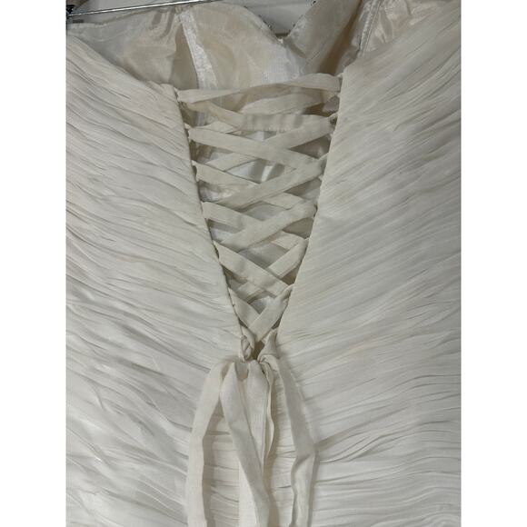 Mac Duggal Bustier Gown White Beaded Embellishments Size 10 NWT 64330 Wedding - Picture 11 of 16